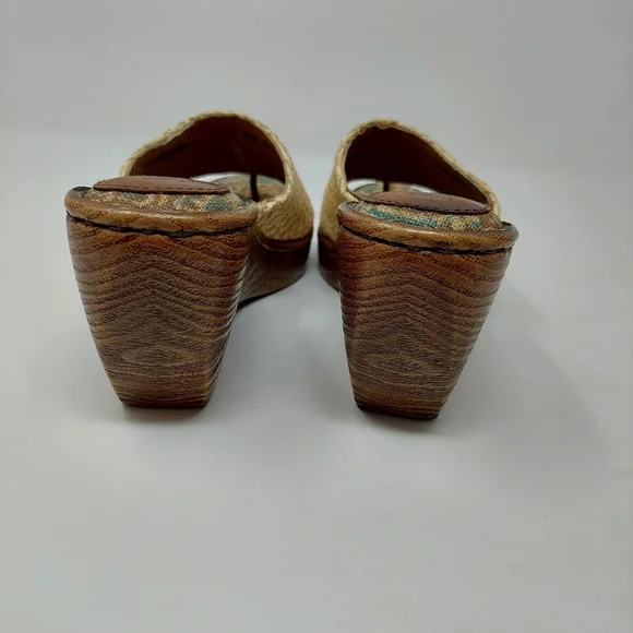 Born Tan and Brown Woven Wedges - Picture 4 of 13
